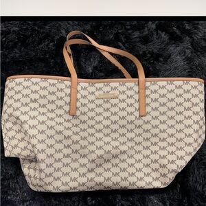 Michael Kors Brown and Cream Tote Bag